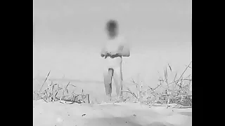 Illustrious vintage cock at a German vacant beach